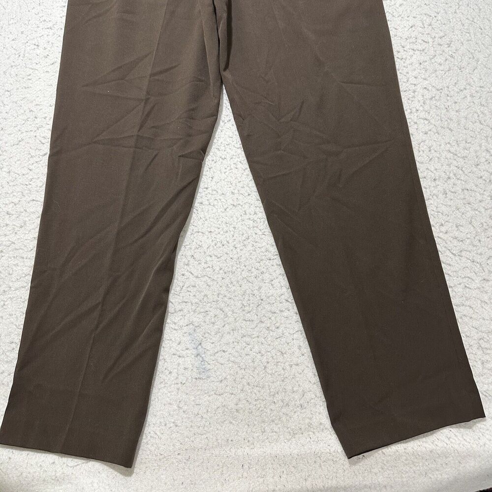 Vintage Rafaella Women's 12 Straight Leg Pants Flat Front Brown Lightweight - Picture 8 of 13